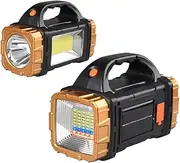 1500mAh Powerful Spotlight Power Bank 8 Lighting Modes Portable Searchlight Multifunctional Portable Light USB Rechargeable IP44 Waterproof Solar Powered for Camping Hiking
