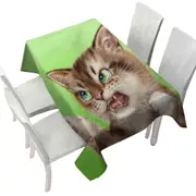 Cats Cool Art Drawings the Attacker Kitten Tablecloth