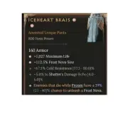 Diablo 4 S8 Ice Heart Brais 2GA 39% Unique Pants Sorcerer Item Gear Equipment