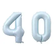 Number Forty Balloon Pastel Blue Sky Blue Light Blue 32" Large Party