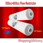 2Pcs 550+800CC 1/4-1/4 Quick Connect Push In Flow Restrictor Water Filter System