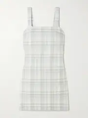 [Theory] Theory - Checked Cotton And Linen-blend Mini Dress - Multi - US8 US 8 Multi