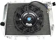 Aluminum Radiator + Fan ，Compatible with Kawasaki Ninja ZX-12R ZX-12 ZX1200 2002-2005 2003 2004