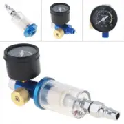 1/4 " Air Compressor Filter Oil Water Separator Trap Tools With/ Regulator Gauge