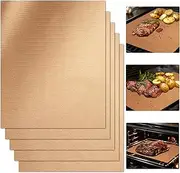 RAINFLOW Copper Grill Mats for Outdoor Grill - Set of 5 Teflon Non-Stick Grill Mat BBQ Grill Accessories Reusable and Easy to Clean Grilling Mats for Gas Grill Charcoal Grills 15.75 x 13 Inch