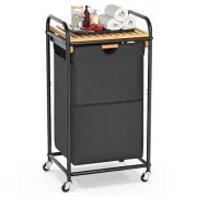 Laundry Hampers 1 Section, Laundry Sorter with Removable Shelf and Pull-Out B...