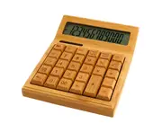 Multifunctional Bamboo Electronic Calculator Counter 12 Digits Solar & Battery Dual Powered for Home Office School Retail Store