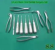 14 PCS BASIC ORAL DENTAL SURGERY EXTRACTING EXTRACTION FORCEP INSTRUMENT DN-535