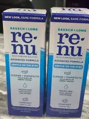 Bausch & Lomb RE-NU Advanced Formula Contact Lens Solution 2 oz X 2 Travel Sz
