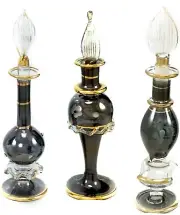 3 Small Vintage Handmade Egyptian Bottle made pre 1995 10-12cm tall JCE17 66
