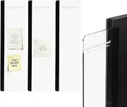uxcell Monitor Memo Board, Transparent, Black Large Right Self-Adhesive Sticky Note Holder Side Note Attachment Computer Accessories for Home Office Computer Monitor Screen, 3 Pcs