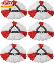 6Pcs Spin Mop Replacement Heads Compatible with Vileda O-Cedar, Easy Wring Dust