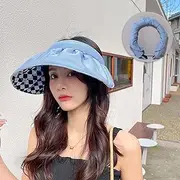 [Ling88] Women Foldable Sun Hat Quick Dry Sun Hat Women's Uv Protection Sun Hat Summer Travel Empty Top Hat Cover Face Wild Sun Hat Beach Shell Hat Beach Hat Women's Sun Hat,Light Blue