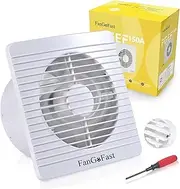 FanGoFast Bathroom Fan 150 mm, Quiet Bathroom Fan with Return Flap, 17 W Powerful Wall Fan for Kitchen, Bathroom, Greenhouse, Garage