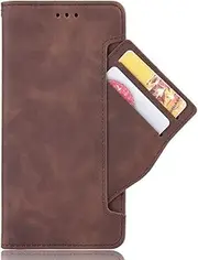 [RonRun] Case for Samsung Galaxy Z Fold5 Compatible Flip Wallet Mobile Phone Case Premium PU Leather Protective Case with Stand Function Shockproof Case Brown