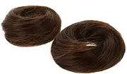 Happyyami 2Pcs Donut Hair Bun Maker Natural Chignon Hairpiece Extensions for Easy Styling High Temperature for Women for Daily Wear Special Occasions