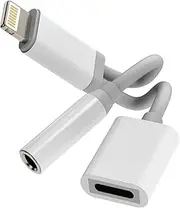 Iphone AUX Adapter for Headphone Jack Cable Splitter (2 in 1)Apple MFI Certified Lightning to 3.5mm Dongle Charger Cord Audio Adaptador Para Music Charging Converter for 11 12 13 14 Pro Max X 7 8 Plus