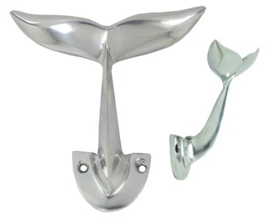 Towel Hat Bath Nautical Aluminum Whale Tail Wall HOOK Beach Ocean Fisherman