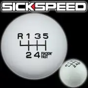 WHITE/BLACK FING FAST SHIFT KNOB FOR 6 SPEED SHORT THROW SHIFTER 12X1.5 K18