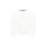 Balmain Kids Logo-Printed Crew Neck Sweatshirt 14Y,13Y,12Y,10Y White