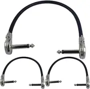 Guitar Patch Cable - 3X Pedalboard Cable Plug | Guitar Patch Cables | 6inch Pedal Cables for Pedalboard Effects | Right Angle Stereo Cord Instrument Cable for Stage Studio Men Women Teens