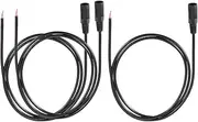 uxcell 3pcs DC Power Pigtails Cable, 5.5 x 2.1mm Female Barrel Plug Connector to Bare Wire Open End for CCTV Camera, DVR, LED Strip, 100cm Black