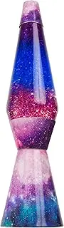 FISURA - Lava lamp Galaxy. Multi-Coloured Base, Transparent Liquid and Lava Glitter. Lava lamp with Spare Bulb. Size: 1.5 x 11.5 x 40 cm