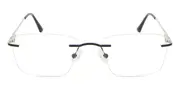 Rectangle Rimless Metal Men's Glasses Online Black Size 52 - Lenses Included - Private Health Rebate - Blue Light Block - SmartBuy Collection