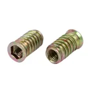10pcs M10x30mm Threaded Insert Nut Wood Furniture Screw-in Nut Hex Socket