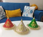 Set of 3 Taifours copper tray | Moroccan tagine Brass tray | Tagine Décorative