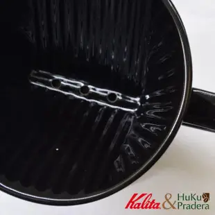 【Kalita】102系列 傳統陶製三孔濾杯 時尚黑(陶製保溫佳)