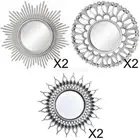 6x Modern Wall Hanging Mirror Small Circle Mirrors for Hotel Accessories
