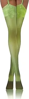 [Sesto Senso] Suspender Stockings 20 Denier Pattern Tights with Suspenders for Women - Beige, Size XS-L