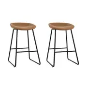 Artiss Set of 2 Bar Stools Counter Stool Leather Brown