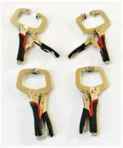 4 CAL-HAWK SUPER GRIP 6" LOCKING VISE C CLAMP PLIERS W/FLEX PADS WELDING BPL06RA