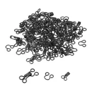 100pcs Sewing Hooks and Eyes Closure for Bra Trousers Skirt Dress, Dark Black