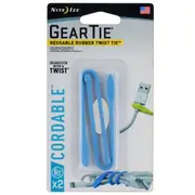 Gear Tie Cord-Twist Tie, Pack of 2 (Bright Blue) - 6 inches