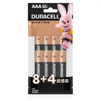 在飛比找momo購物網優惠-【DURACELL】金頂鹼性電池 4號AAA 8+4入裝