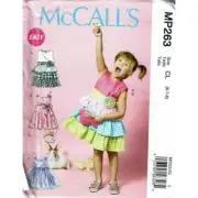 McCalls Sewing Pattern MP263 6496 Dress Belt Bag Girls Size 6-8