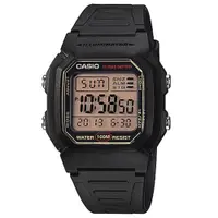 在飛比找蝦皮商城優惠-【CASIO】電力"十"足黑極數位電子錶-金面(W-800H