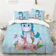 3D Rabbit Unicorn 362 Bed Pillowcases Quilt Queen Size