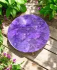 Handmade Round Amethyst Sofa Center Table Top Random Purple Stone Elegant Top