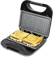 Cecotec Toast grill surface. Sandwich maker with non-stick coating, capacity for 2 sandwiches, grill surface, cold touch handle, cable retriever, 750 W.