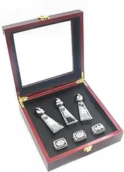 XiaKoMan Las Vegas Football 1976 1980 1983 World Championship Trophy (Metal Material) and Raiders Champions Replica with Wooden Box Size 11