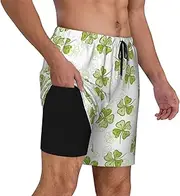 [AFHYZY] Mens Swim Trunks Short with Compression Liner 7 Inch Bathing Suits