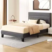 ALFORDSON Bed Frame King Single Grey Fabric