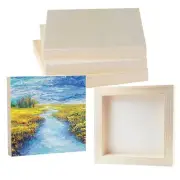 10 Pack 8x8 Inch Unfinished Square Wood Panels Blank Canvas Boards for Painting