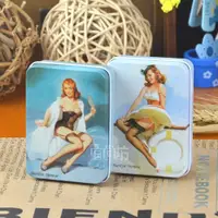 在飛比找ETMall東森購物網優惠-懷舊復古夢露系列個性收納隨身禮品卡片馬口鐵長方盒化妝品盒促銷