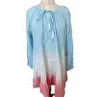 Simply Southern Long Sleeve Knee Length Peasant Dress Ombre NWT Large