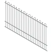 ProtectorAl 1201 - 2400 x 1500mm Palladium Silver Raked 16-30º Loop And Spear Top Pool Fence Panel